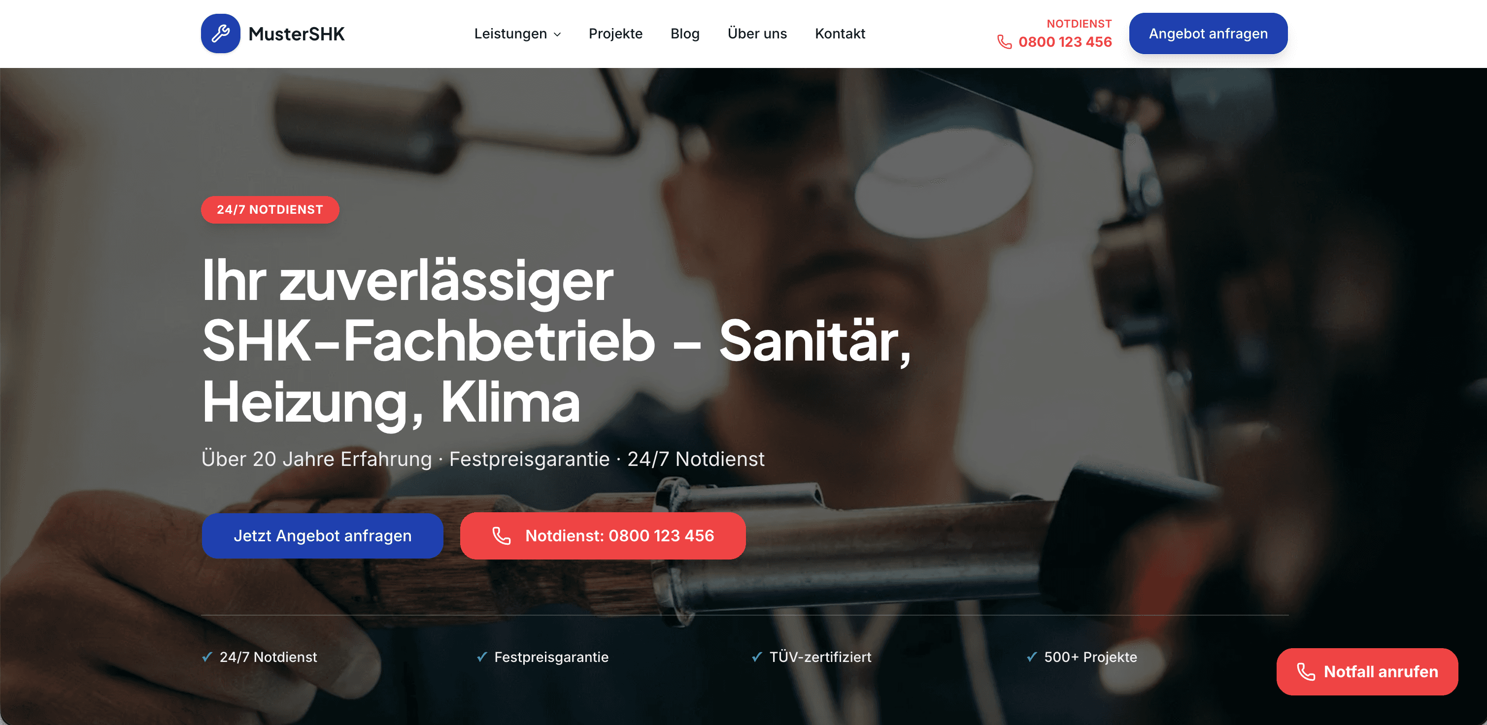 Website-Vorschau — SHK